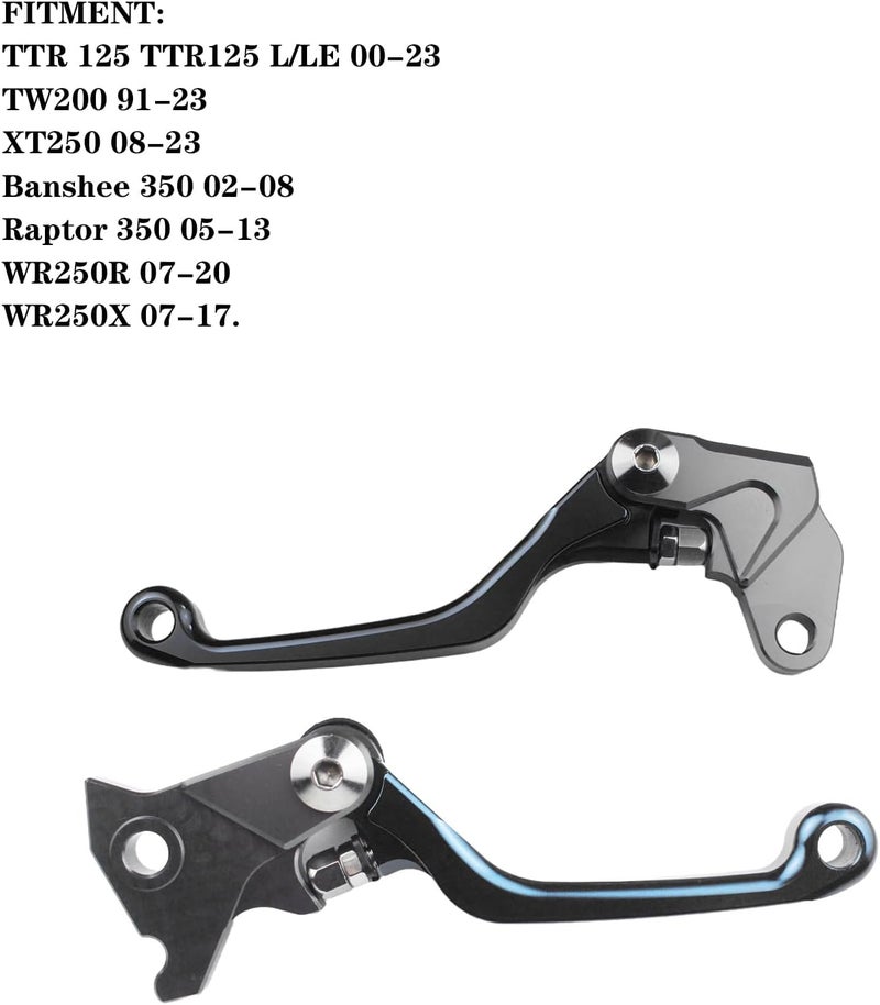 Adsspro Motorcycle Billet Foldable Brake Clutch Lever Handle CNC Aluminum Pivot for TTR 125 TTR125 L/LE 00-23 TW200 91-23 XT250 08-23 Banshee 350 02-08 Raptor 350 05-13 WR250R 07-20 WR250X 07-17 - Image 2